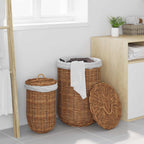 Cesta de Lavandería 2 pcs Marrón Ratán Kubu