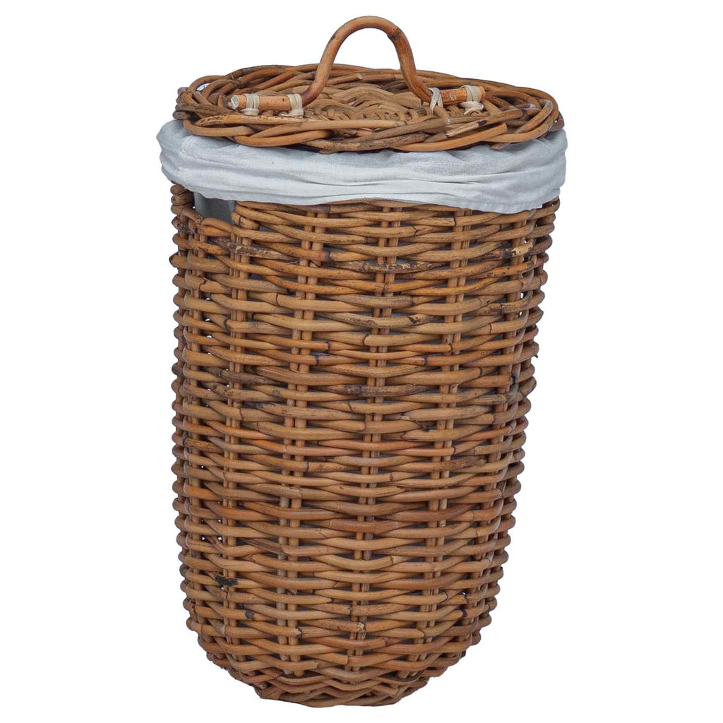 Cesta de Lavandería 2 pcs Marrón Ratán Kubu