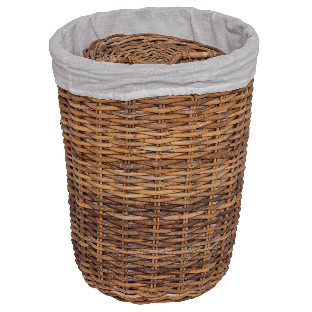 Cesta de Lavandería 2 pcs Marrón Ratán Kubu