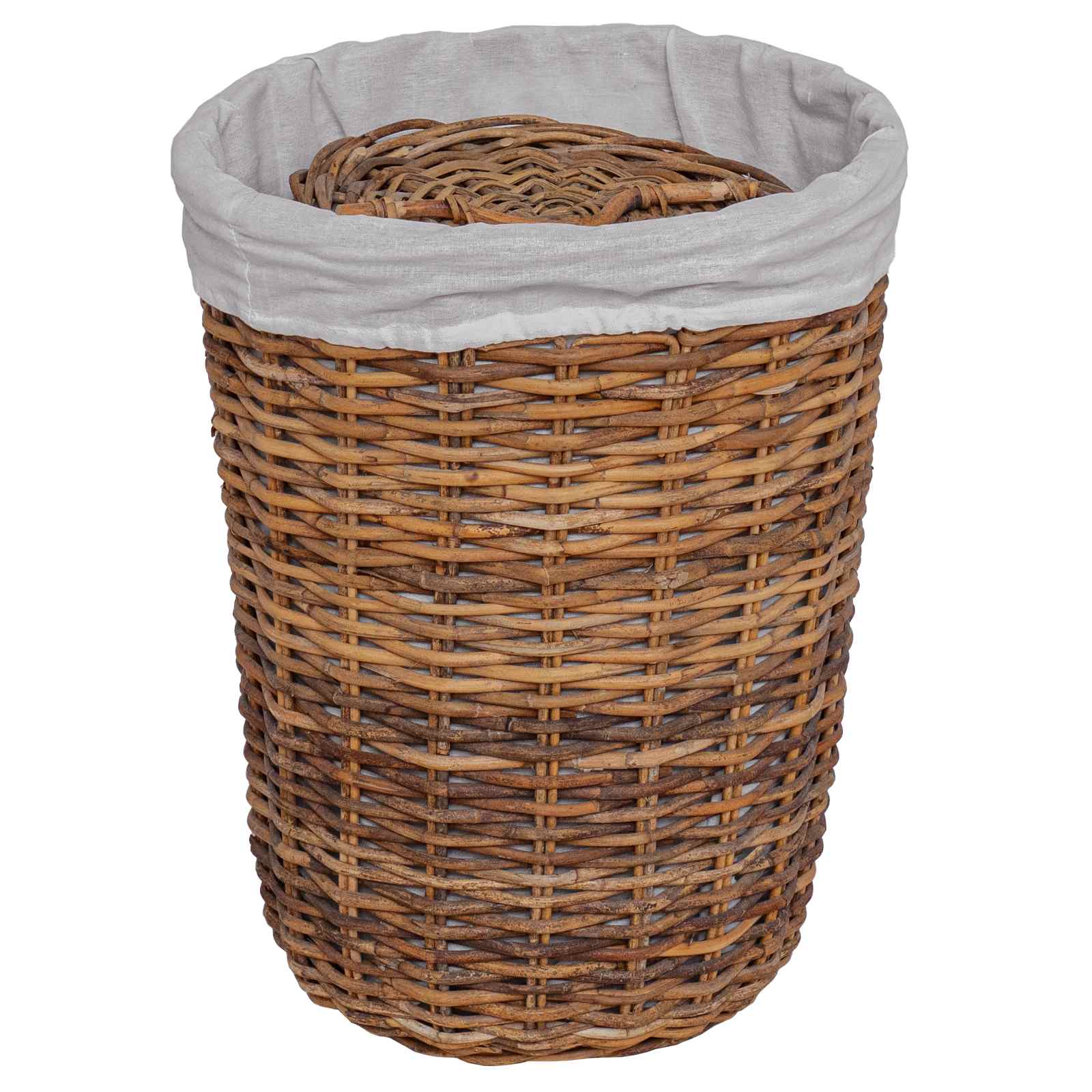 Cesta de Lavandería 2 pcs Marrón Ratán Kubu