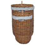 Cesta de Lavandería 2 pcs Marrón Ratán Kubu