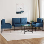 Juegos de sofás con cojín 3 pcs Azul 115 x 56 x 80 cm