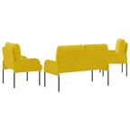 Juegos de sofás con cojín 3 pcs Amarillo 115 x 56 x 80 cm
