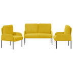 Juegos de sofás con cojín 3 pcs Amarillo 115 x 56 x 80 cm