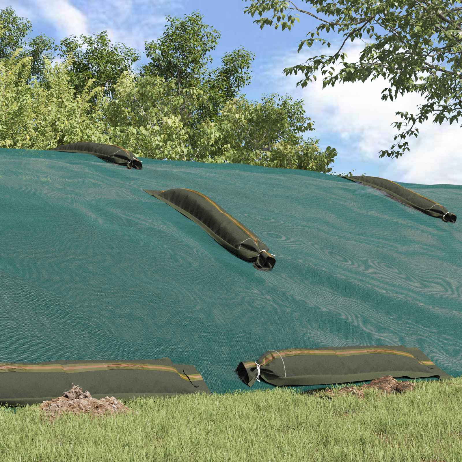 Sacos de arena 10 pcs Verde 120 x 27 cm HDPE