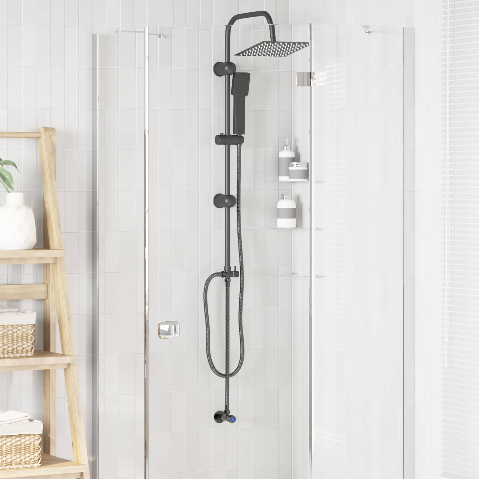 Sistema de Ducha Negro 47 x 20 x 95 cm Acero inoxidable