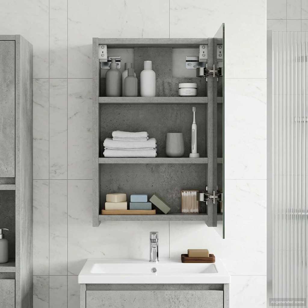 Armario con espejo de baño con estante 30 x 10,5 x 50 cm