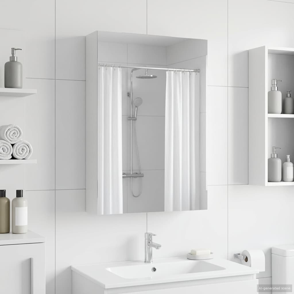 Armario con espejo de baño con estante 30 x 10,5 x 50 cm