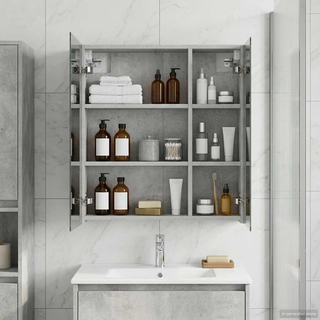 Armario con espejo de baño con estante 60 x 14,5 x 70 cm