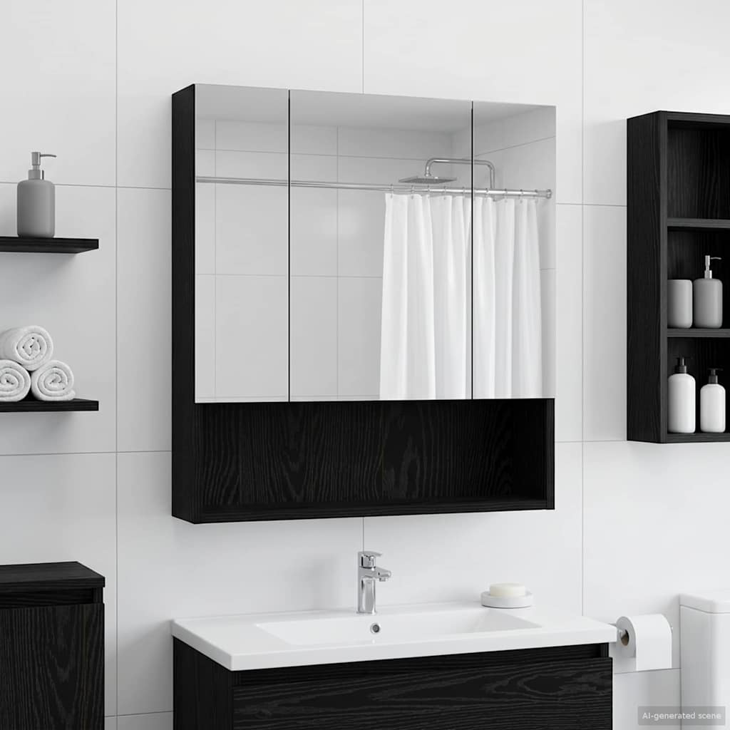Armario con espejo de baño con estante 50 x 14,5 x 70 cm