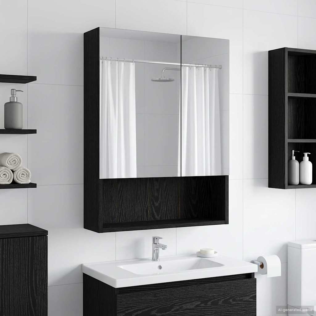 Armario con espejo de baño con estante 50 x 14,5 x 70 cm