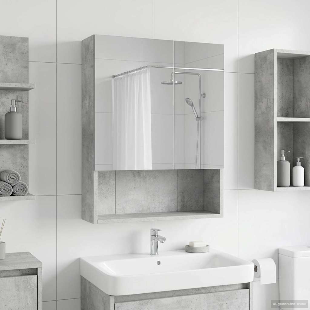 Armario con espejo de baño con estante 50 x 14,5 x 70 cm