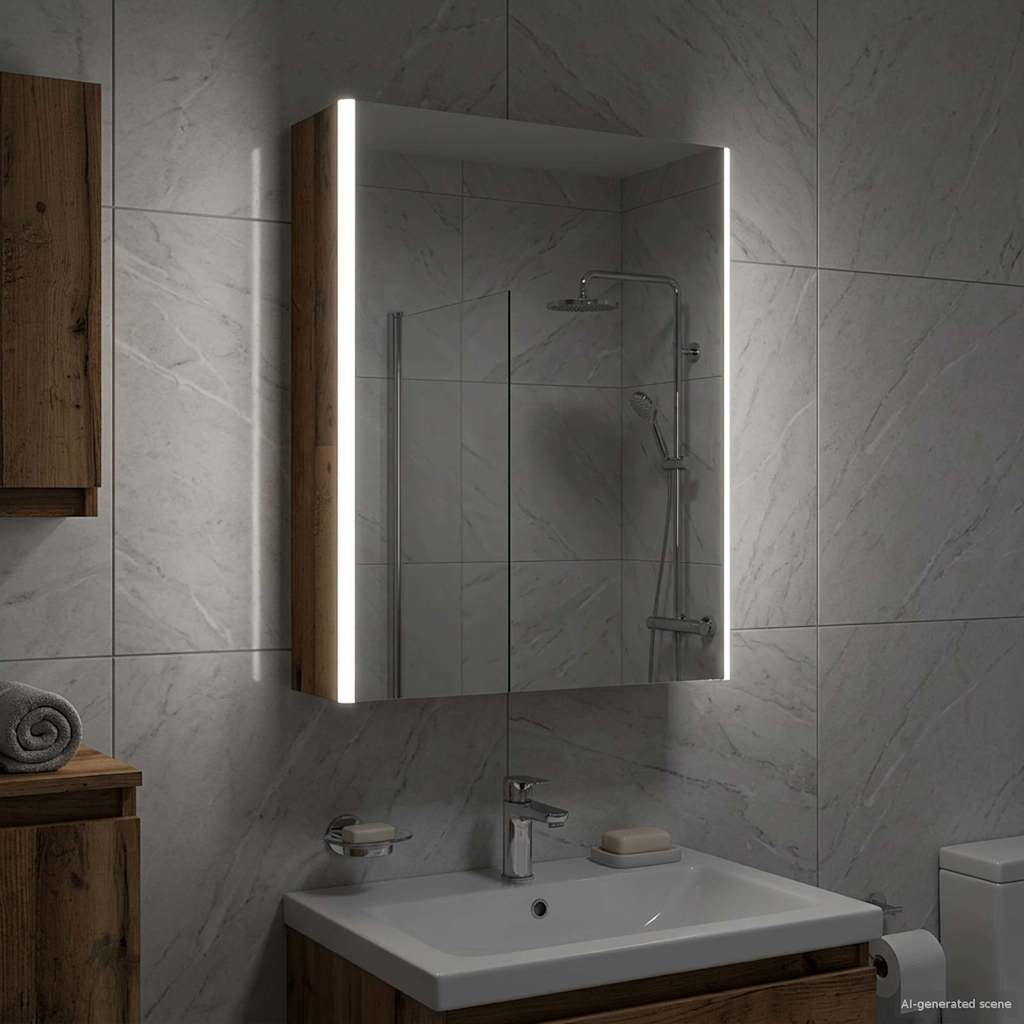Armario con espejo de baño 103,5 x 15,5 x 70 cm