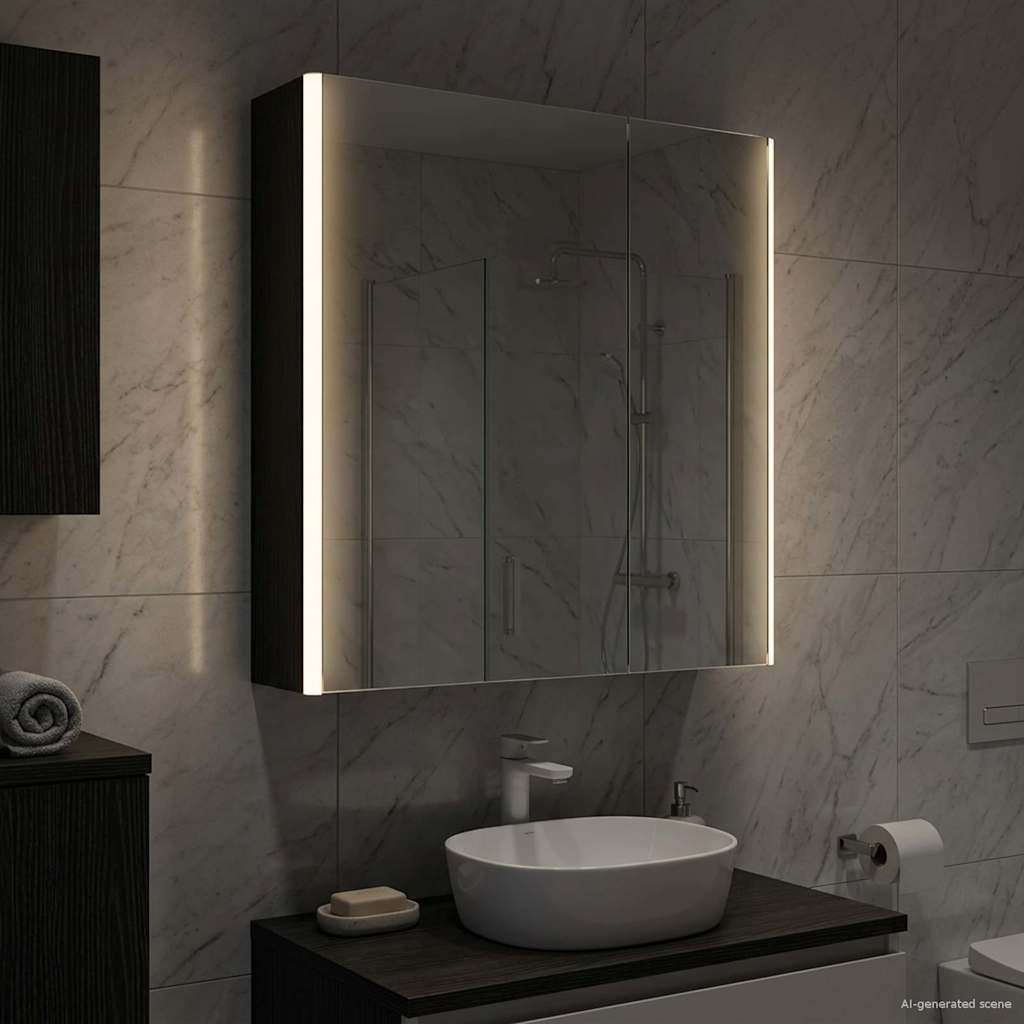 Armario con espejo de baño 103,5 x 15,5 x 70 cm