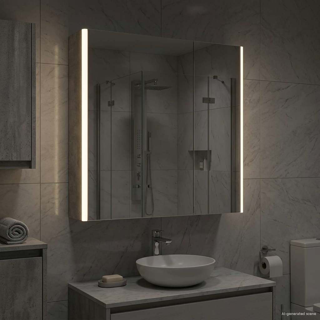 Armario con espejo de baño 103,5 x 15,5 x 70 cm