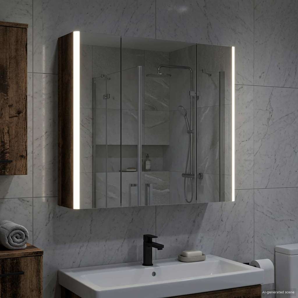 Armario con espejo de baño 103,5 x 15,5 x 70 cm