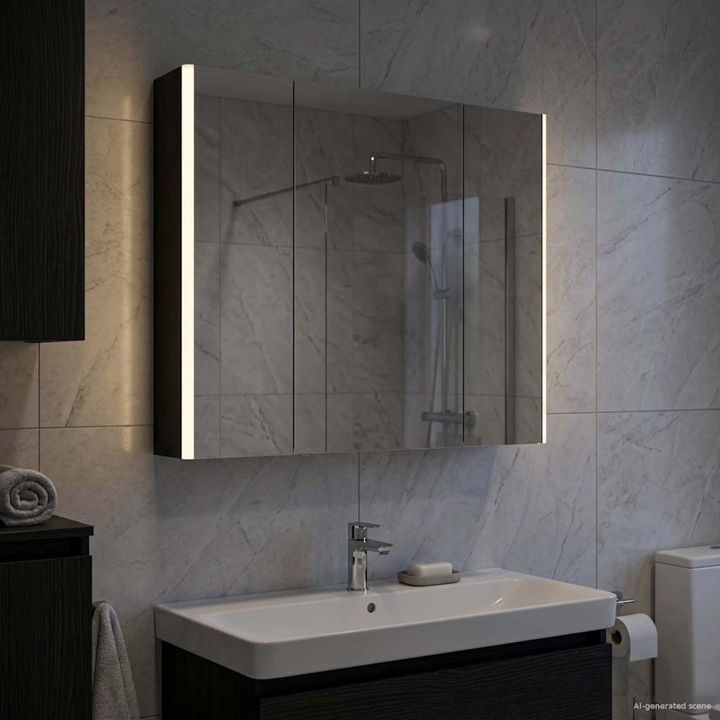 Armario con espejo de baño 103,5 x 15,5 x 70 cm