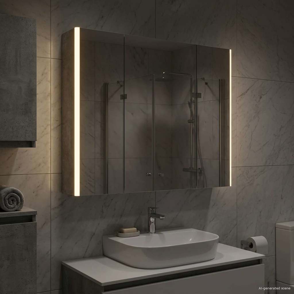 Armario con espejo de baño 103,5 x 15,5 x 70 cm