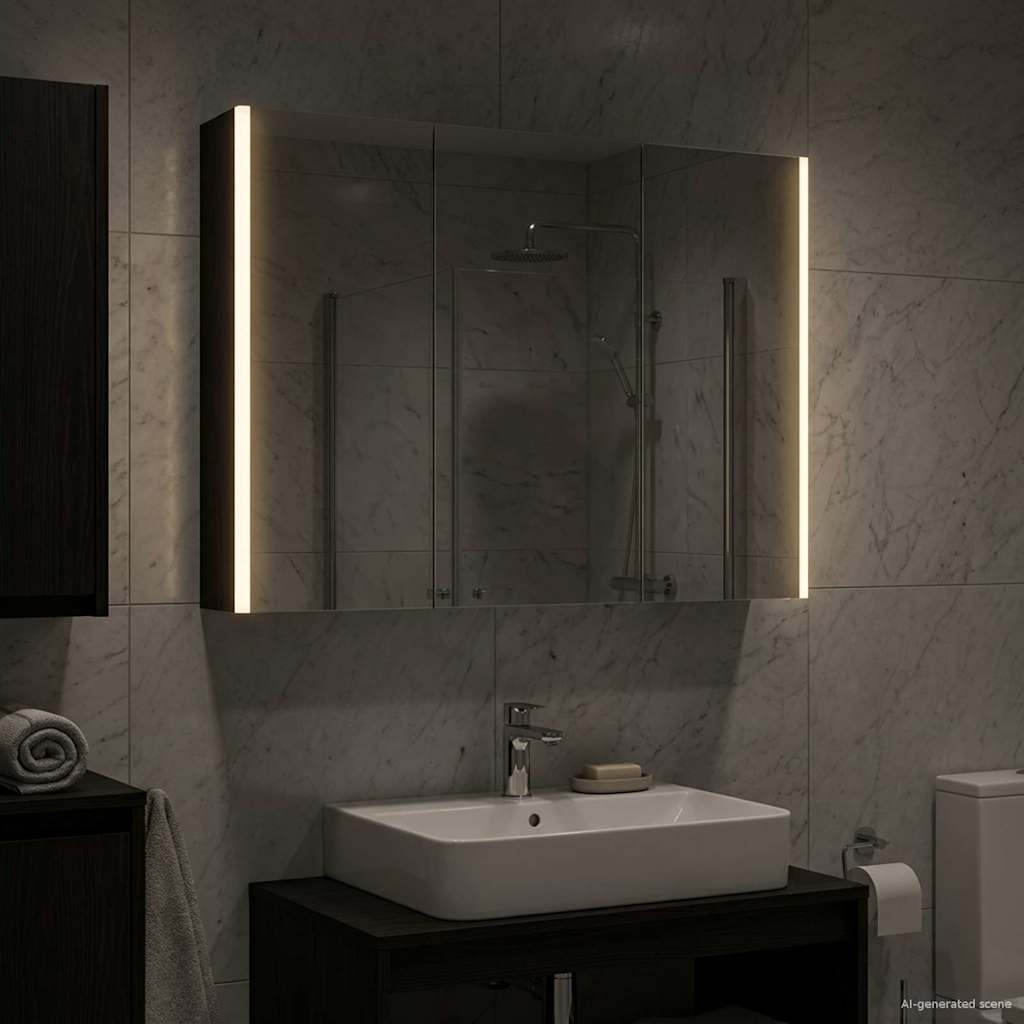 Armario con espejo de baño 103,5 x 15,5 x 70 cm