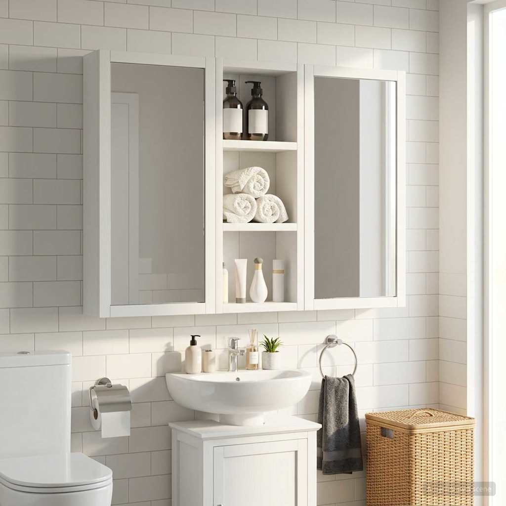 Armario de pared para baño 20 x 10 x 50 cm Madera de ingeniería