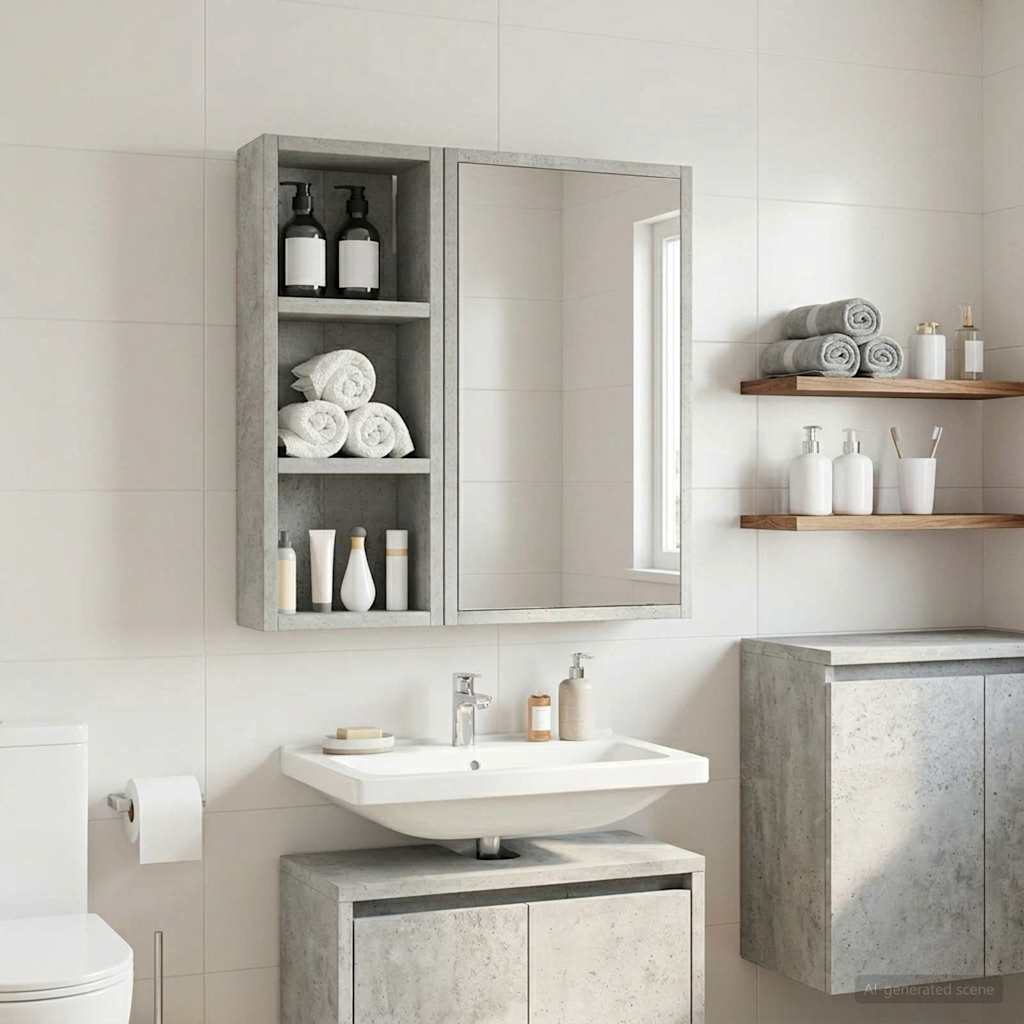 Armario de pared para baño 20 x 10 x 50 cm Madera de ingeniería