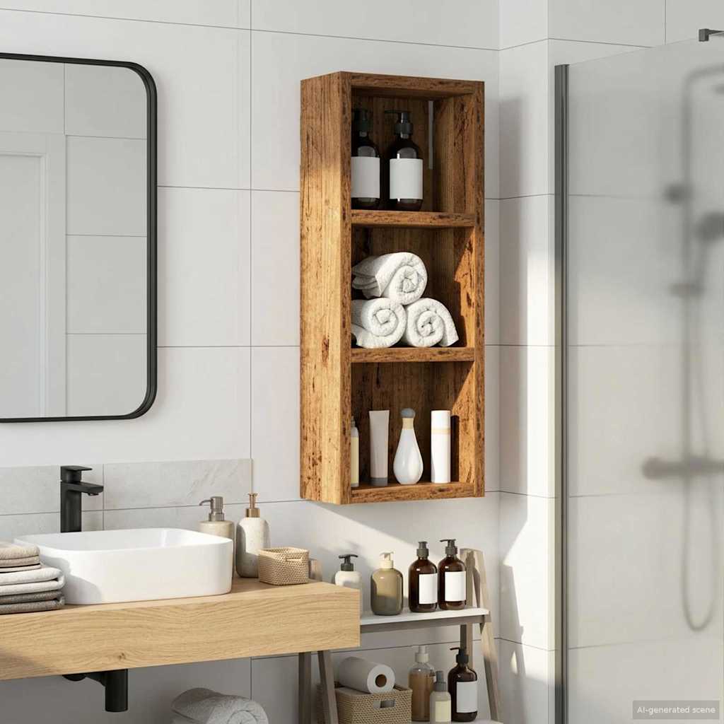 Armario de pared para baño 20 x 10 x 50 cm Madera de ingeniería