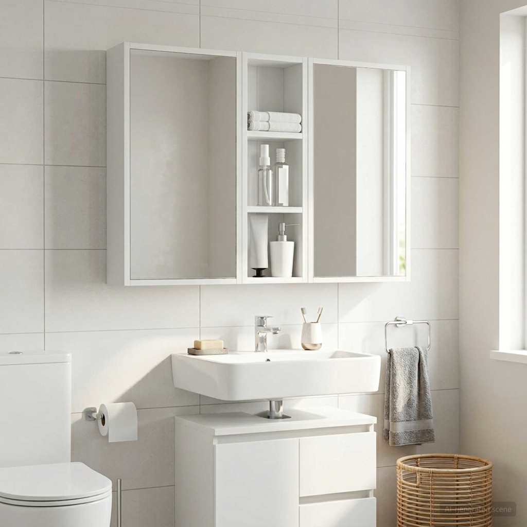 Armario de pared para baño 20 x 10 x 50 cm Madera de ingeniería