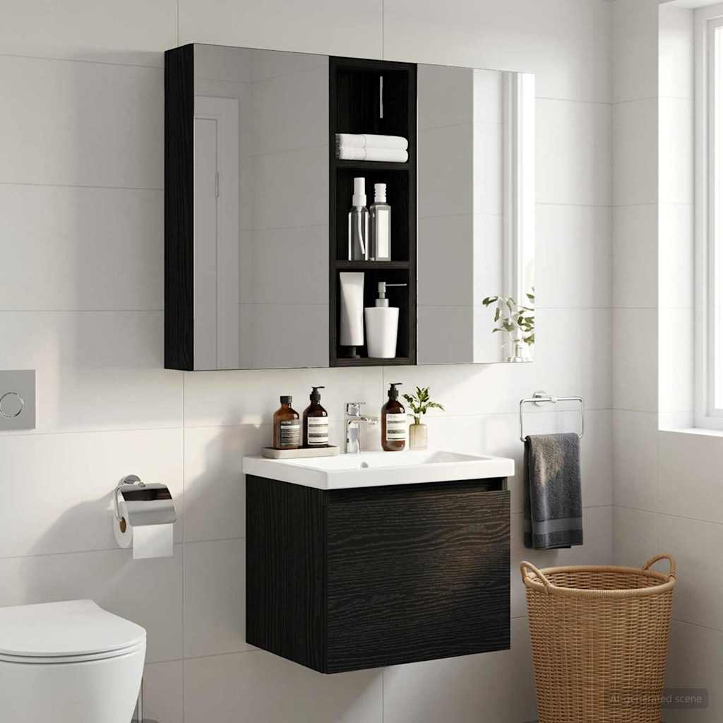 Armario de pared para baño 20 x 10 x 50 cm Madera de ingeniería