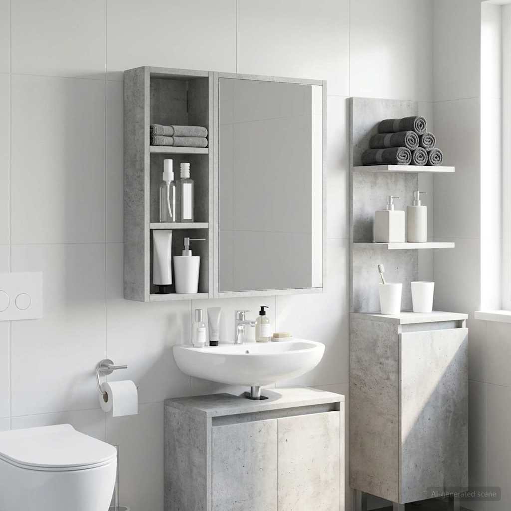 Armario de pared para baño 20 x 10 x 50 cm Madera de ingeniería