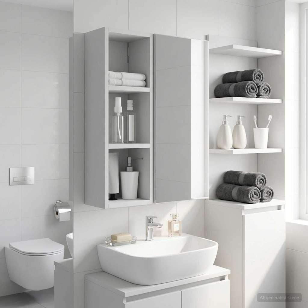 Armario de pared para baño 20 x 10 x 50 cm Madera de ingeniería