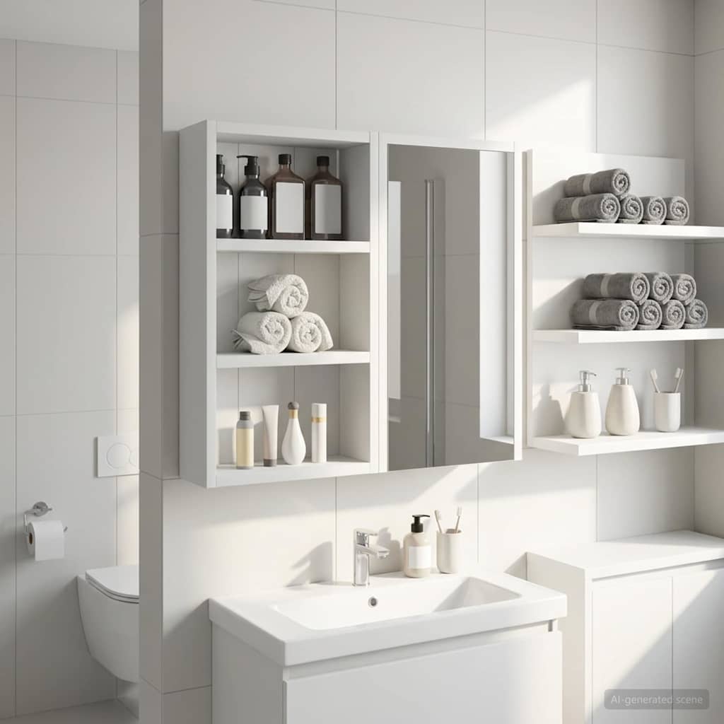 Armario de pared para baño 20 x 10 x 50 cm Madera de ingeniería