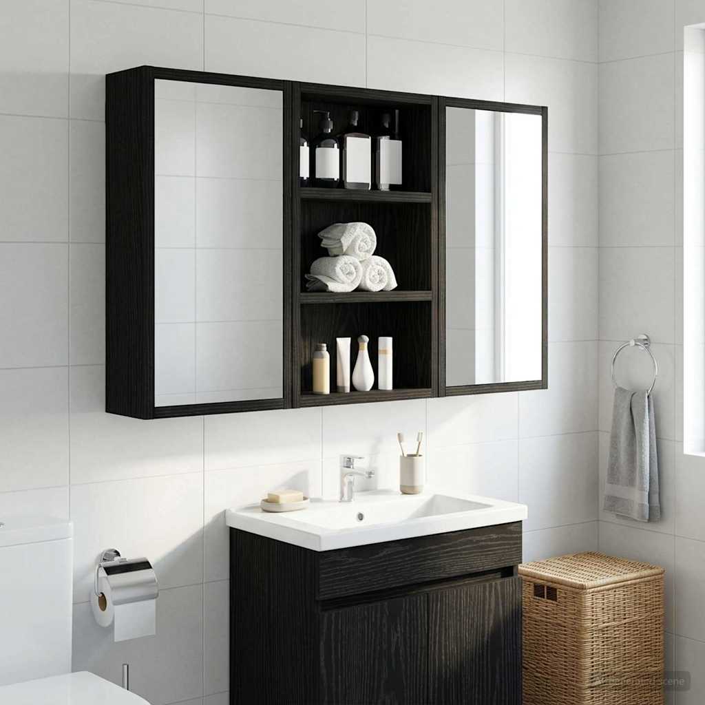 Armario de pared para baño 20 x 10 x 50 cm Madera de ingeniería