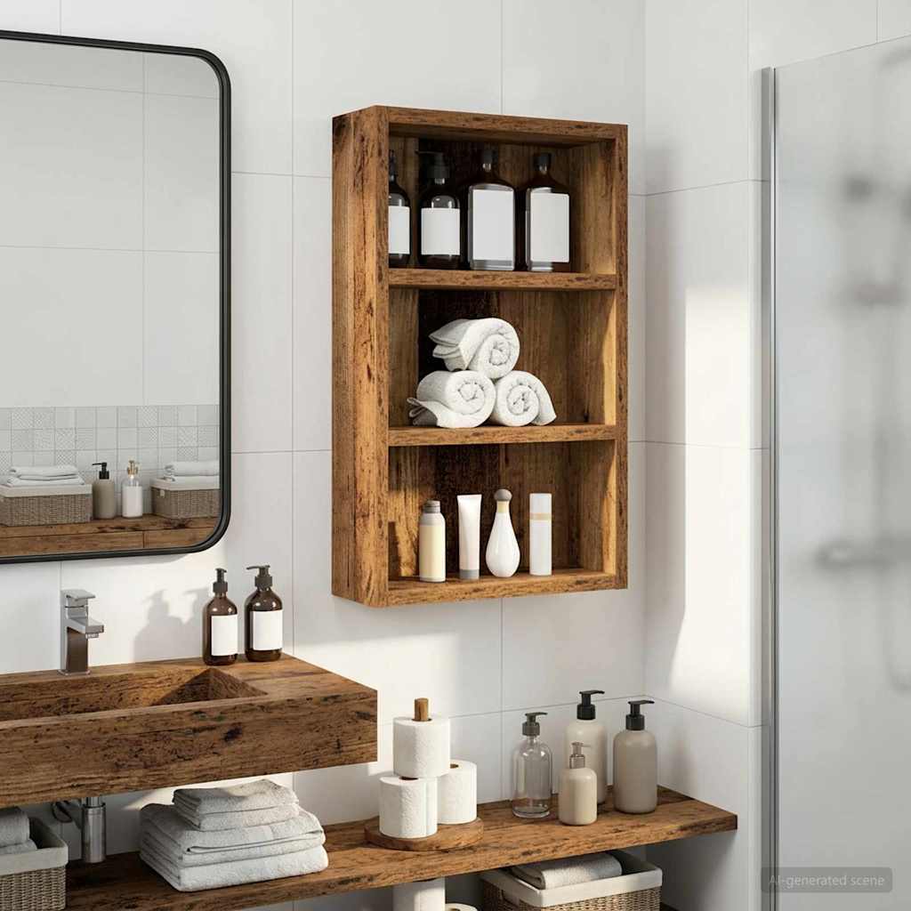 Armario de pared para baño 20 x 10 x 50 cm Madera de ingeniería