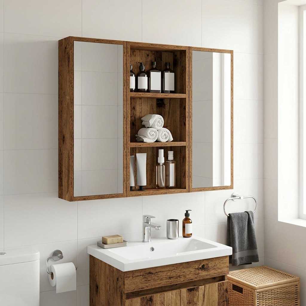 Armario de pared para baño 20 x 10 x 50 cm Madera de ingeniería