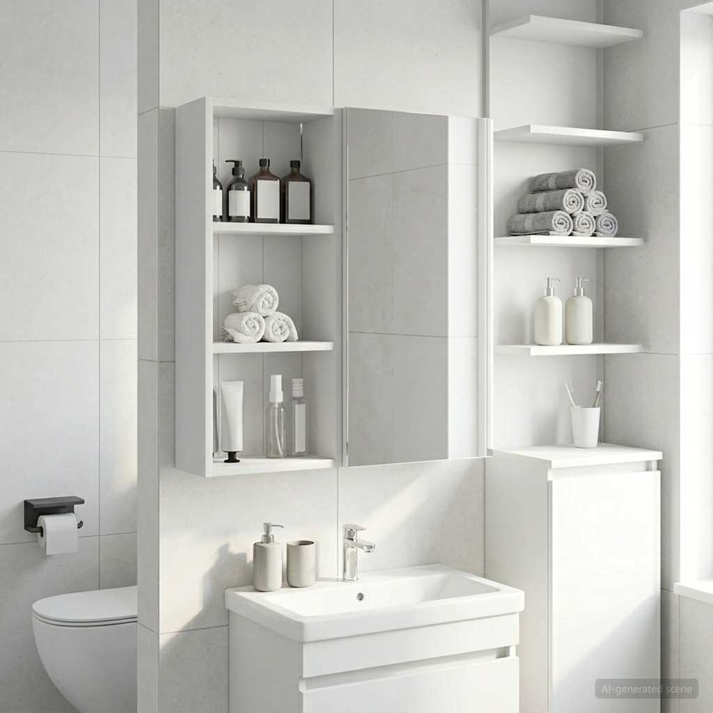 Armario de pared para baño 20 x 10 x 50 cm Madera de ingeniería