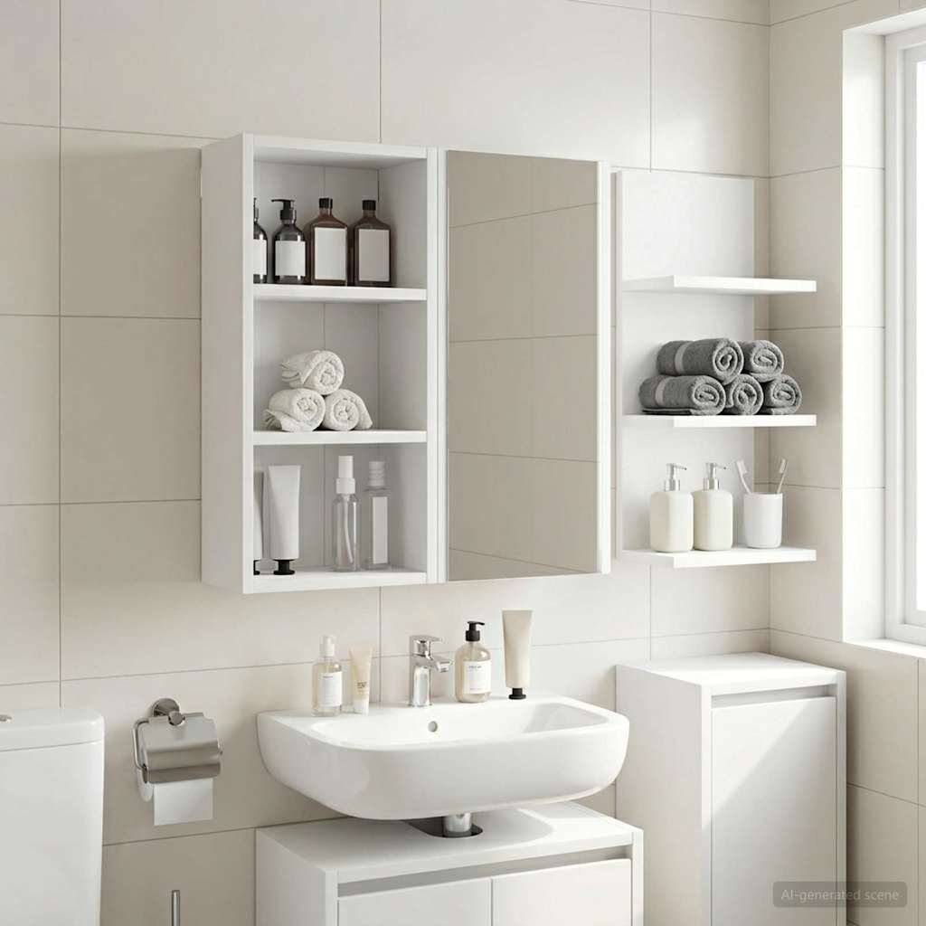 Armario de pared para baño 20 x 10 x 50 cm Madera de ingeniería