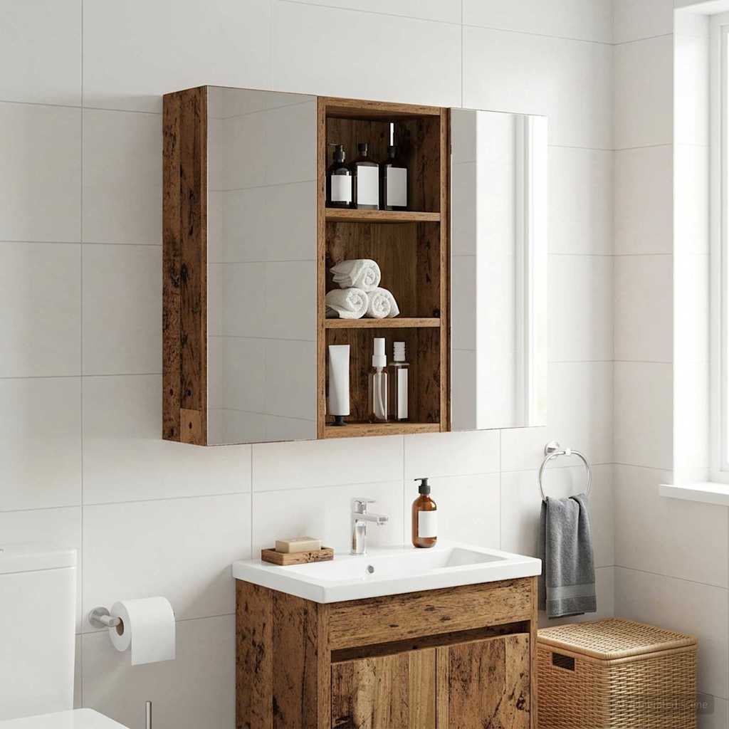 Armario de pared para baño 20 x 10 x 50 cm Madera de ingeniería