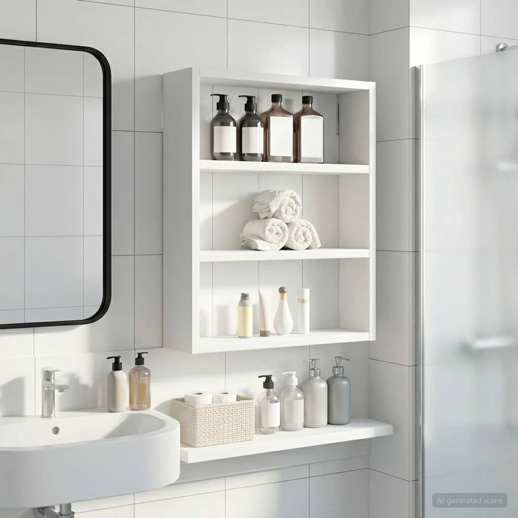 Armario de pared para baño 20 x 10 x 50 cm Madera de ingeniería