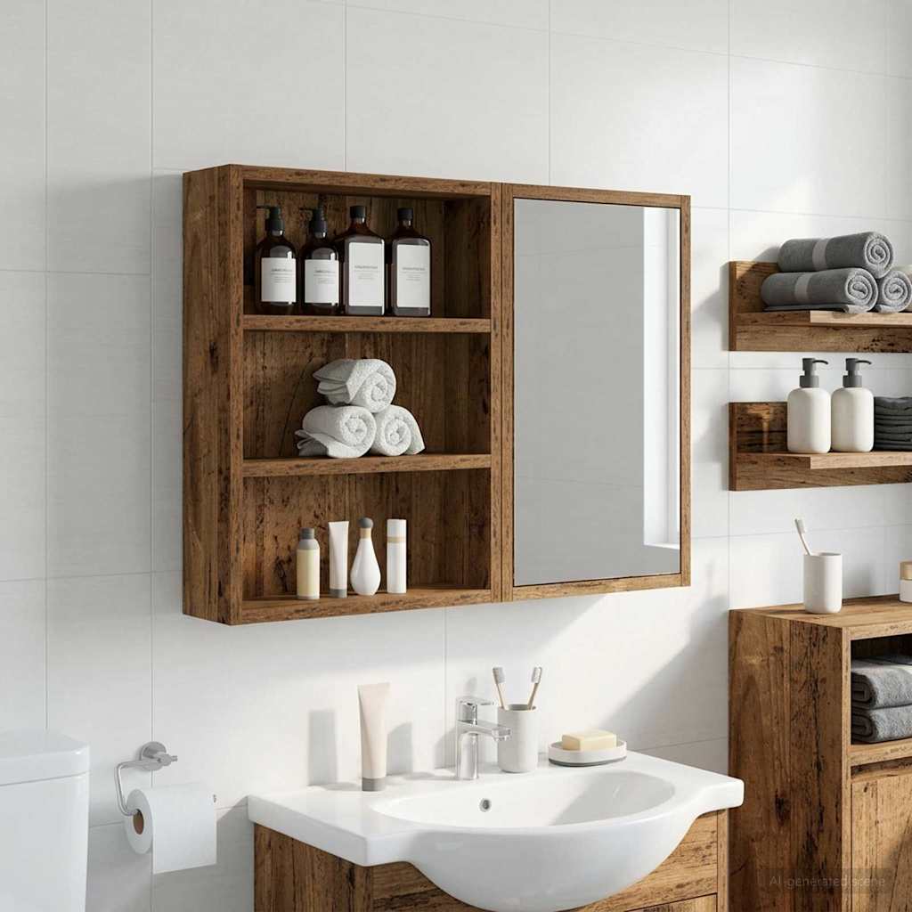 Armario de pared para baño 20 x 10 x 50 cm Madera de ingeniería