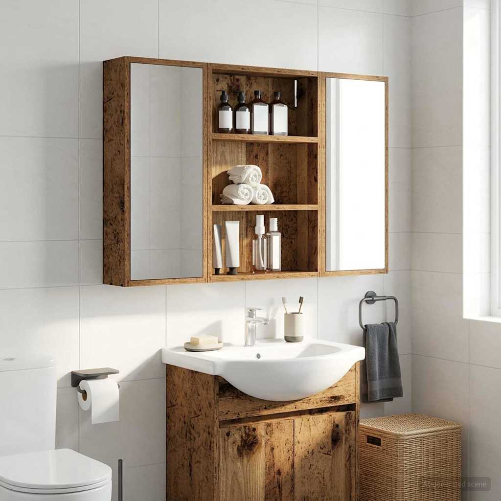 Armario de pared para baño 20 x 10 x 50 cm Madera de ingeniería