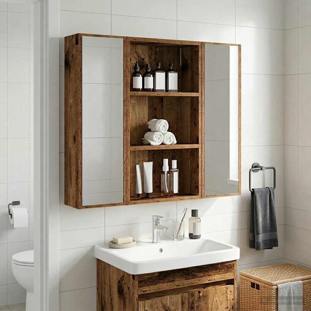 Armario de pared para baño 20 x 10 x 50 cm Madera de ingeniería
