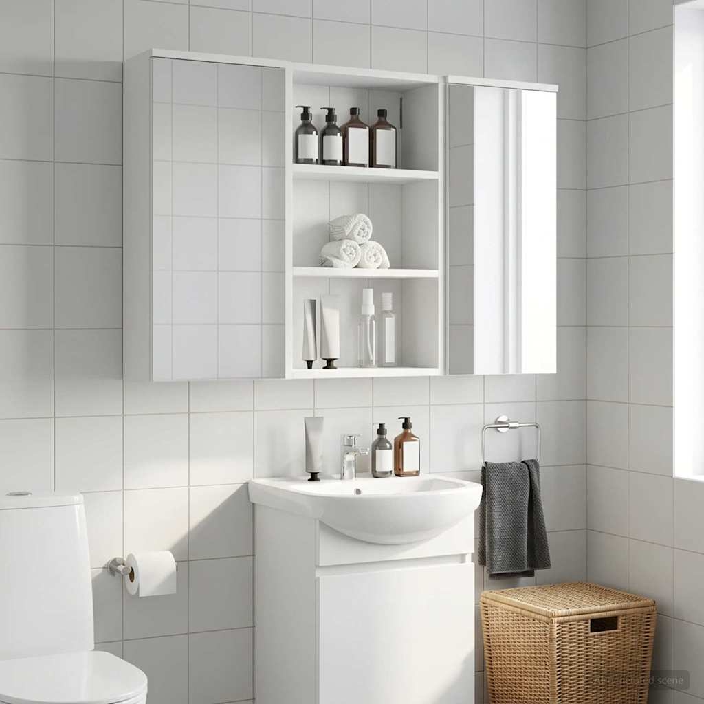 Armario de pared para baño 20 x 10 x 50 cm Madera de ingeniería