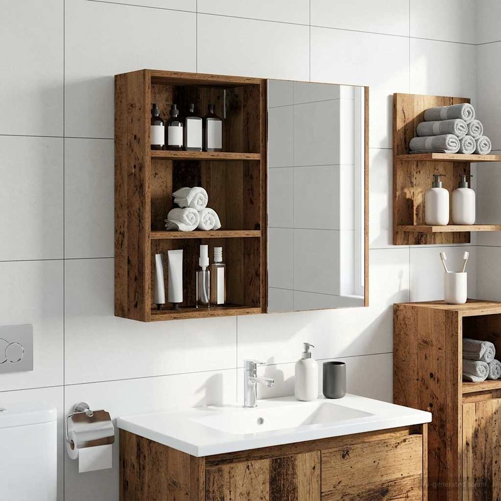Armario de pared para baño 20 x 10 x 50 cm Madera de ingeniería