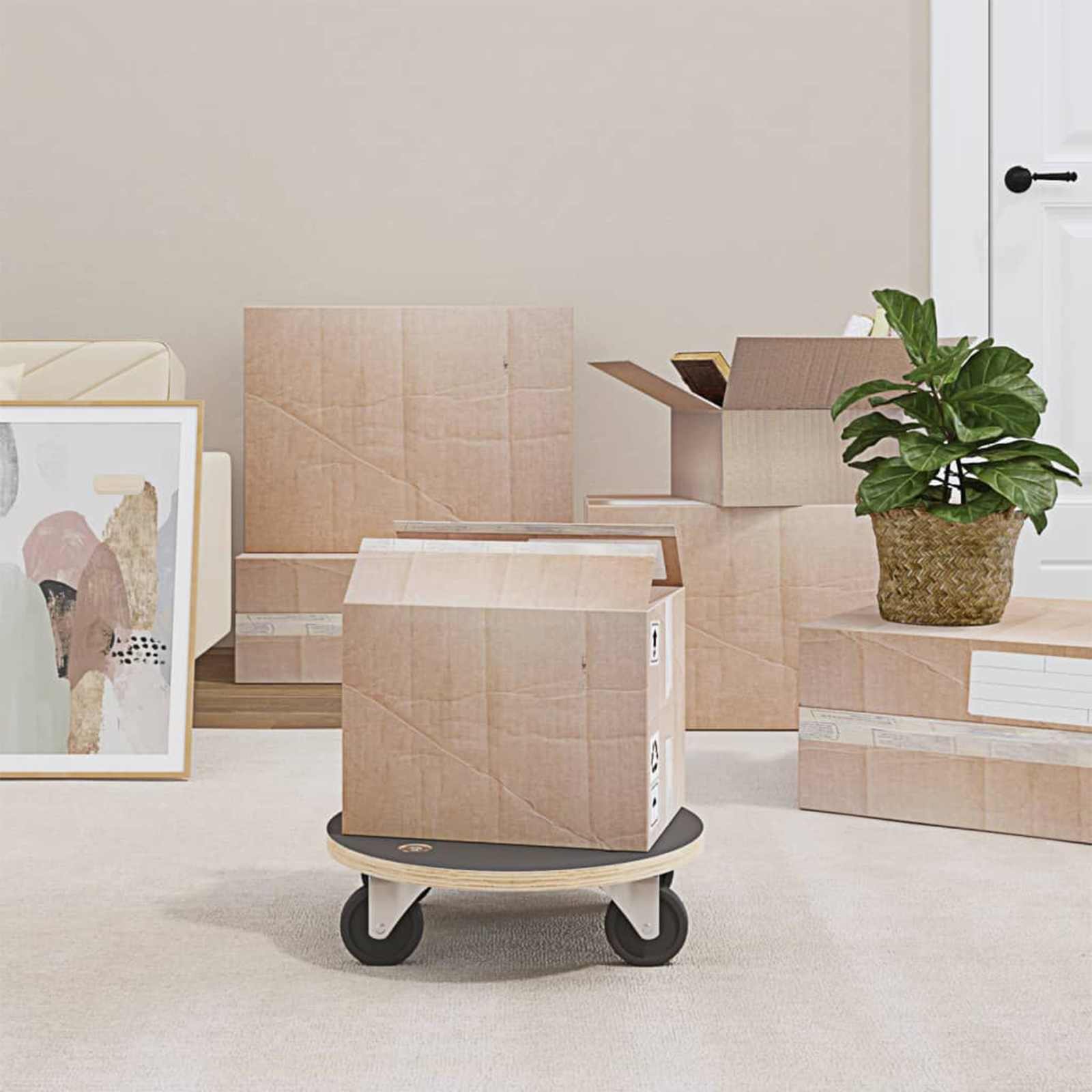 Transport Cart 6 pcs Grey Plywood