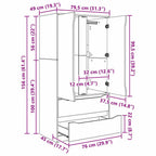 Armario Alto Brillo 79,5 x 49 x 156 cm Madera de ingeniería