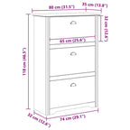 Zapatero BODO Marrón miel 80 x 35 x 118 cm Madera contrachapada
