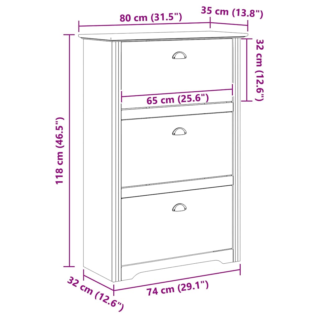 Zapatero BODO Marrón miel 80 x 35 x 118 cm Madera contrachapada