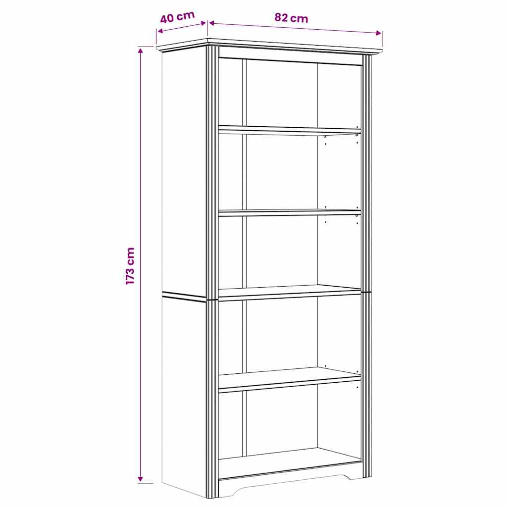 Estantería BODO Marrón miel 82 x 40 x 173 cm