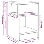 Mesa Auxiliar 2 pcs 30,5 x 30 x 45 cm Madera de ingeniería