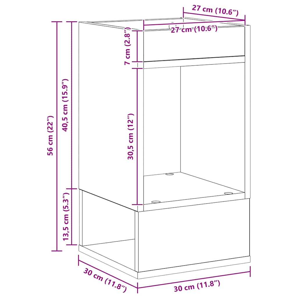 Mesa Auxiliar 2 pcs 30 x 30 x 56 cm Madera de ingeniería